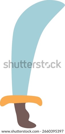 Pirate machete defense weapon vector illustration