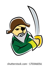 Pirate Man Cartoon Illustration