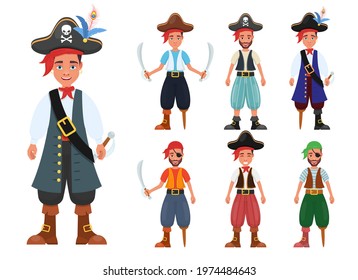 Pirate man vector design illustration isolated on white background
