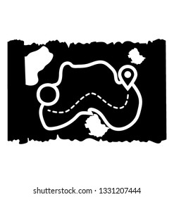 Pirate map, glyph vector icon.