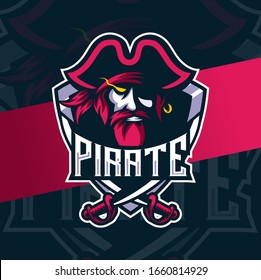 Pirate Mascot Esport Logo Design Stock Vector (Royalty Free) 1660814929