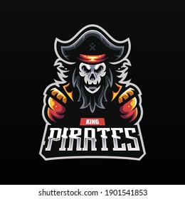 Pirate mascot for esport and sport logo Premium Vector