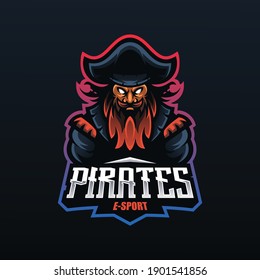 Pirate mascot for esport and sport logo Premium Vector