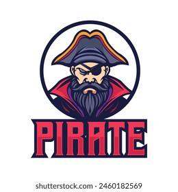 pirate mascot logo  cartoon illustration