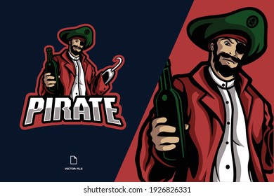 pirate mascot logo illustration template