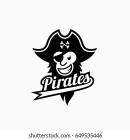 Pirate mascot for a sport team on a white background. Vector illustration.