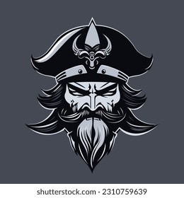 Vector pirata de mascota para deportes de logotipo y juego