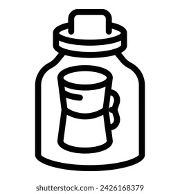 Pirate message icon outline vector. Lost mail stopper. Empty outline