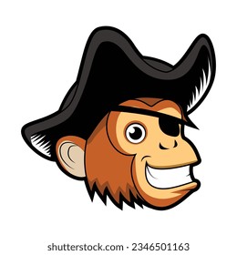pirate monkey cartoon logo template 2