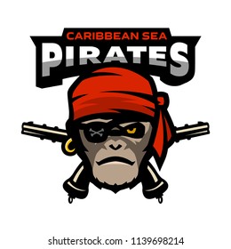 Pirate is a monkey and pistols.