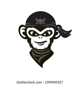 pirate monkey ream crew, professional logo design svg