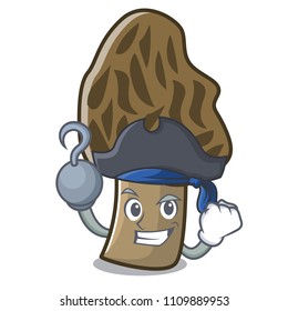 Pirate morel mushroom character cartoon