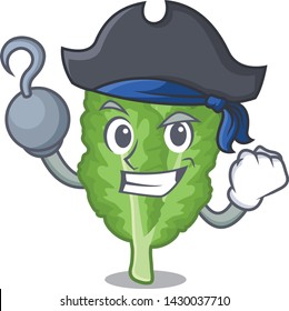 Pirate mustrad green islated with the mascot