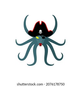Pirate octopus isolated. Filibuster poulpe. vector illustration