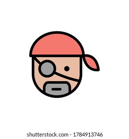 Pirate, one-eyed icon. Simple color with outline vector elements of pirate icons for ui and ux, website or mobile application