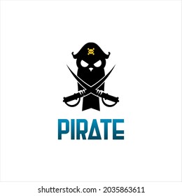 pirate owl logo holding sword