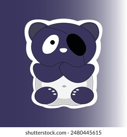 Pirate Panda Sticker - Vector Illustration
