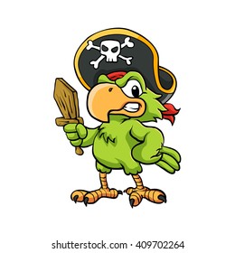 Pirate Parrot Cartoon Illustration