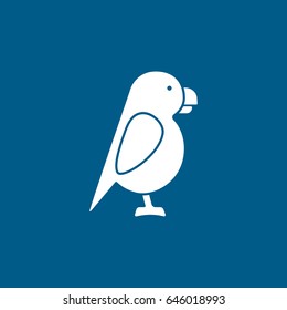 Pirate Parrot Flat Icon On Blue Background