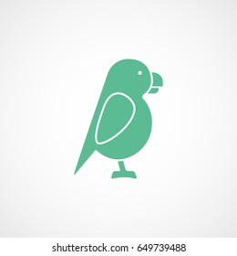 Pirate Parrot Green Flat Icon On White Background