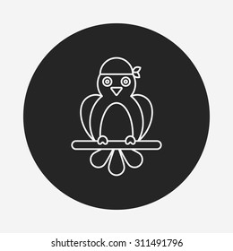 Pirate Parrot line icon