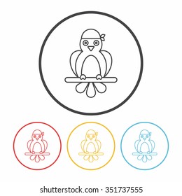 Pirate Parrot line icon