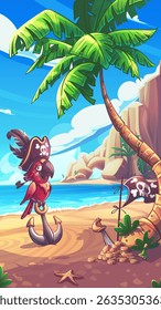 Pirate Parrot Loading Screen for Adventure Game