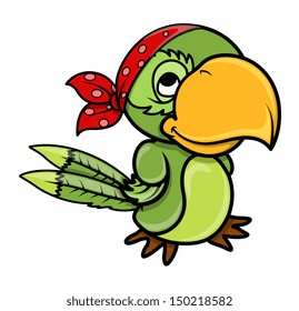 Pirate Parrot - Vector Cartoon Illustration