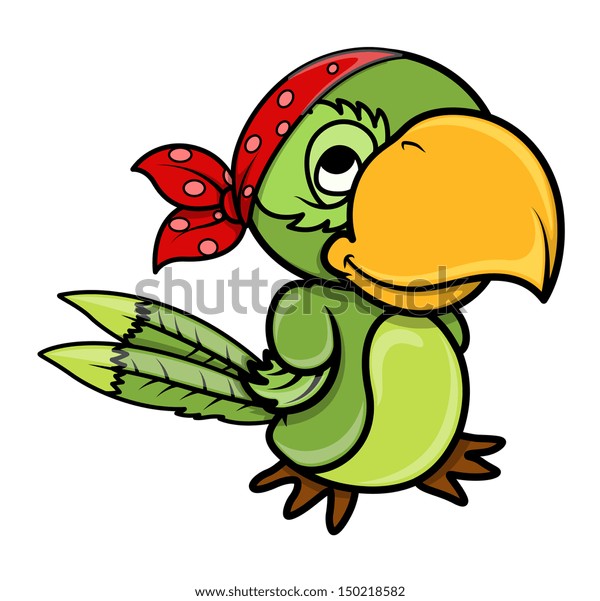 Pirate Parrot Vector Cartoon Illustration Stock Vector (Royalty Free ...