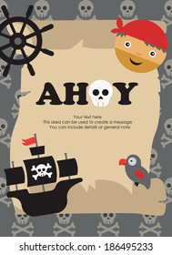 pirate party card design. vector illustration