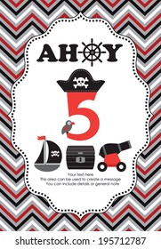 pirate party card design. vector illustration