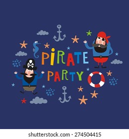 pirate party decoration vector design