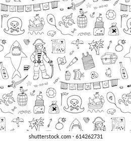 pirate party line doodle pattern 