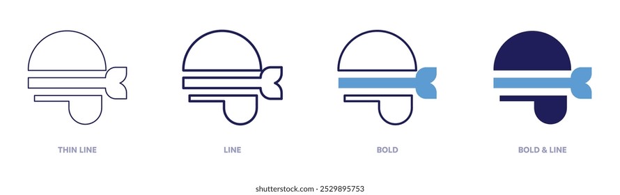 Pirate patch icon in 4 different styles. Thin Line, Line, Bold, and Bold Line. Duotone style. Editable stroke.