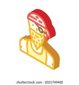 pirate person isometric icon vector. pirate person sign. isolated symbol illustration