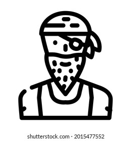 vector de icono de línea de persona pirata. signo de persona pirata. símbolo de contorno aislado ilustración negra