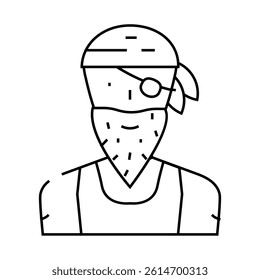 pirate person line icon vector. pirate person sign. isolated contour symbol black illustration