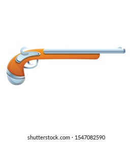 Pirate pistol icon. Cartoon of pirate pistol vector icon for web design isolated on white background