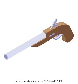 Icono de pistola pirata. Isométrico del icono del vector de pistola pirata para el diseño web aislado en fondo blanco
