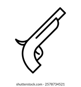 Pirate Pistol Vector Line Icon Design
