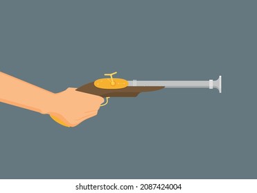 Pirate pistols flat vector isolated on background