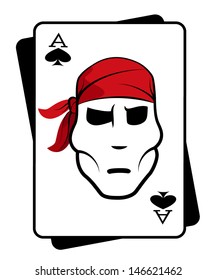 Pirate and playing cards