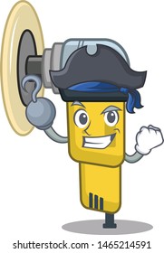 Pirate pneumatic sander in the mascot shape