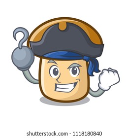 Pirate porcini mushroom character cartoon