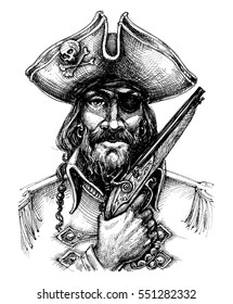 Pirate Portrait Drawing