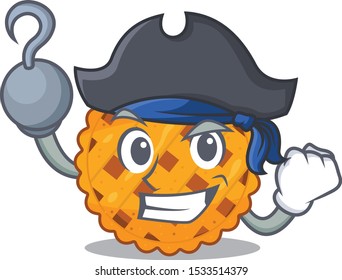 Pirate pumpkin pie served on cartoon plate