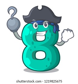 Pirate raster version cartoon shaped Number Eight