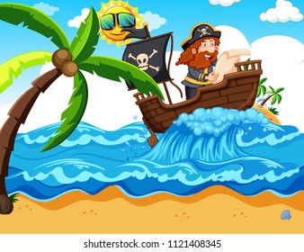Un pirata leyendo una ilustración de un mapa
