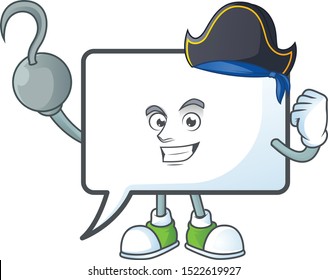 Pirate rectangle bubble icon cartoon with mascot