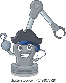 Pirate robotic arm machine isolated on character
